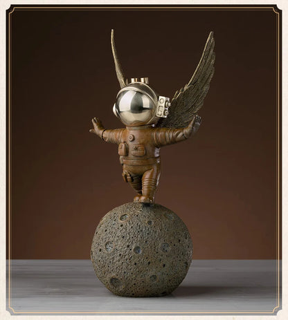 TOP COOL High grade bronze carving Dreaming Of Space space flight Scientific exploration ART home office TOP Decorative art A03