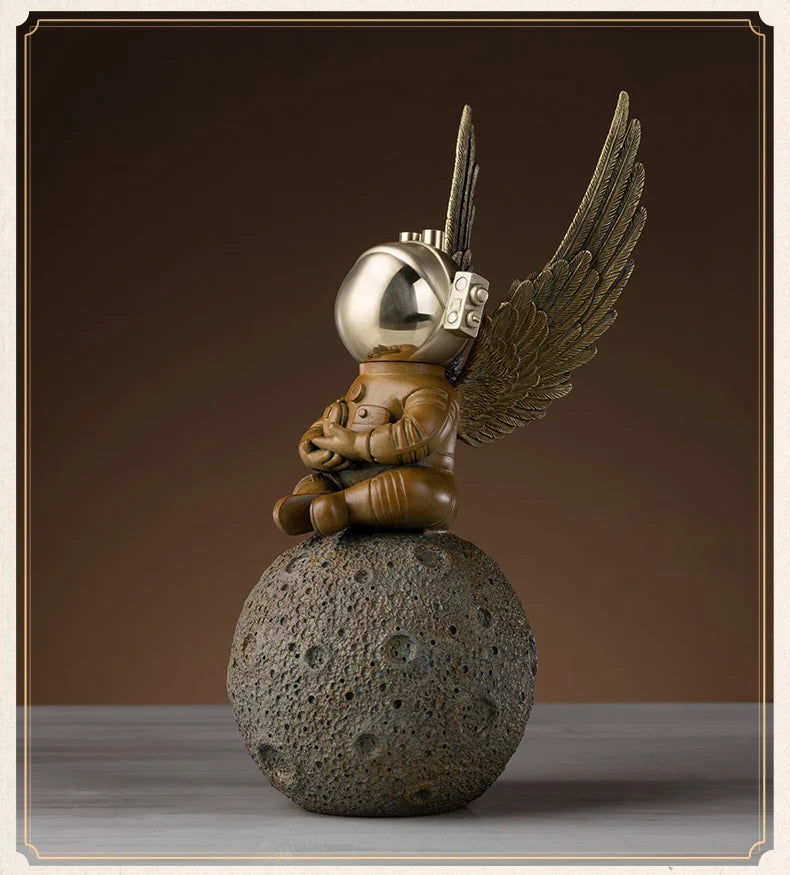 TOP COOL High grade bronze carving Dreaming Of Space space flight Scientific exploration ART home office TOP Decorative art A01