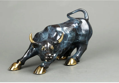 TOP COOL Lucky cattle home Business equity market Wall Street cattle Money Drawing FENG SHUI Charging Bull bronze Statue