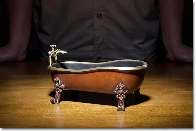 TOP COOL MEN MALE gift present # Limited Edition handmade ART color brass Bathtub Ashtray Sculpture home office Bar Ornament ART