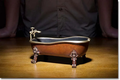 TOP COOL MEN MALE gift present # Limited Edition handmade ART color brass Bathtub Ashtray Sculpture home office Bar Ornament ART