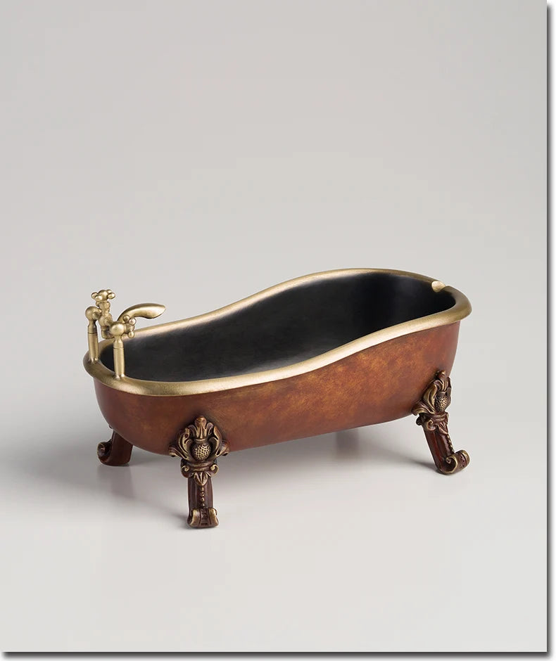 TOP COOL MEN MALE gift present # Limited Edition handmade ART color brass Bathtub Ashtray Sculpture home office Bar Ornament ART