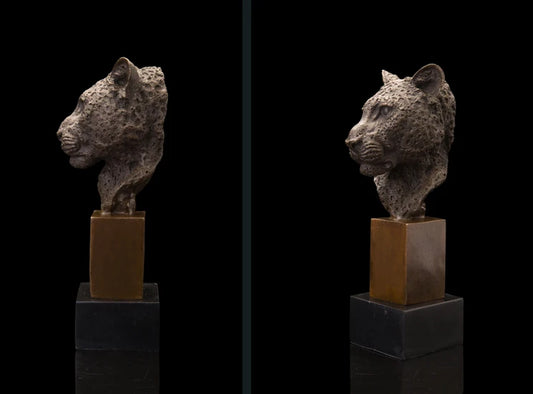 TOP COOL Original Artwork # HOME OFFICE Porch lobby efficacious Mascot thriving business bronze Leopard FENG SHUI ART statue
