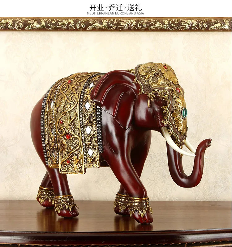 TOP COOL Southeast Asia Thailand Home store Decoration art  good luck Auspicious Royal God elephant Ornament FENG SHUI statue
