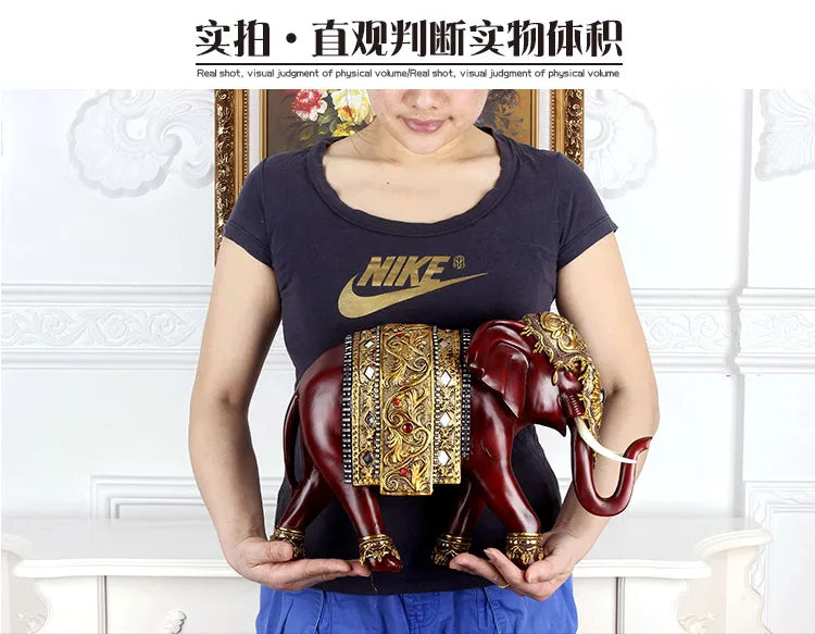 TOP COOL Southeast Asia Thailand Home store Decoration art  good luck Auspicious Royal God elephant Ornament FENG SHUI statue