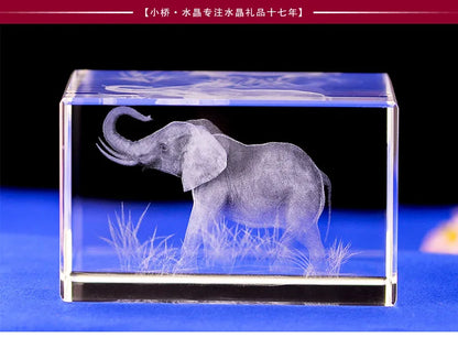 TOP COOL birthday present gift - animal Elephant 3D crystal sculpture art statue-- HOT SALE