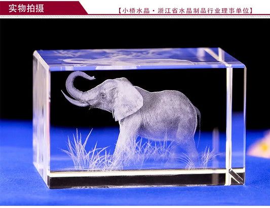 TOP COOL birthday present gift - animal Elephant 3D crystal sculpture art statue-- HOT SALE