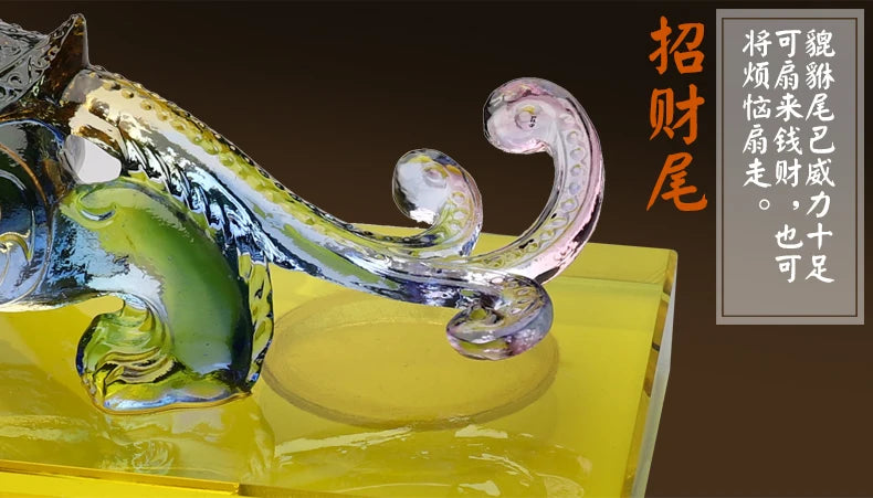 TOP COOL gift HOME CAR  office efficacious talisman thriving business money good luck CRYSTAL PI XIU FENG SHUI ART statue