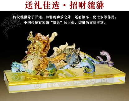TOP COOL gift HOME CAR  office efficacious talisman thriving business money good luck CRYSTAL PI XIU FENG SHUI ART statue