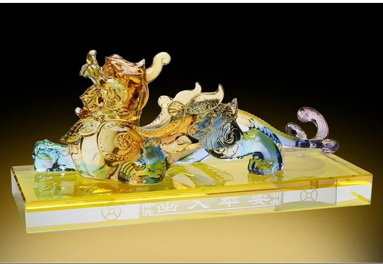 TOP COOL gift HOME CAR  office efficacious talisman thriving business money good luck CRYSTAL PI XIU FENG SHUI ART statue