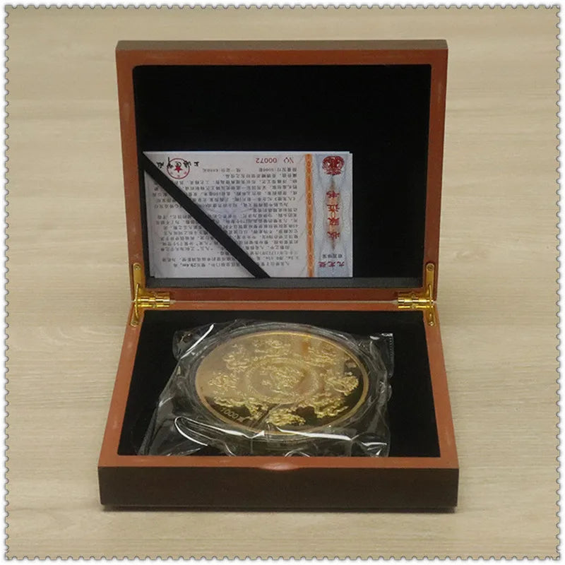 TOP Collection Business gift 1KG China Royal the Imperial Palace Auspicious Kowloon 9 dragons Good luck Commemorative Medal