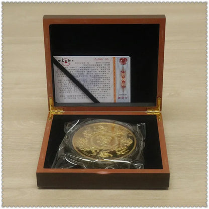 TOP Collection Business gift 1KG China Royal the Imperial Palace Auspicious Kowloon 9 dragons Good luck Commemorative Medal