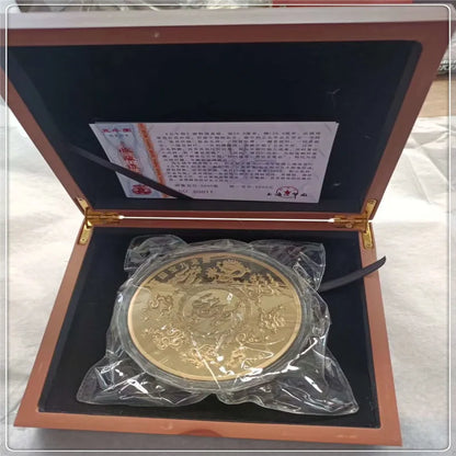 TOP Collection Business gift 1KG China Royal the Imperial Palace Auspicious Kowloon 9 dragons Good luck Commemorative Medal