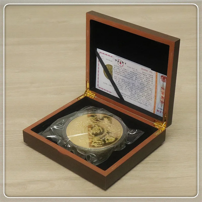 TOP Collection Business gift 1KG China Royal the Imperial Palace Auspicious Kowloon 9 dragons Good luck Commemorative Medal