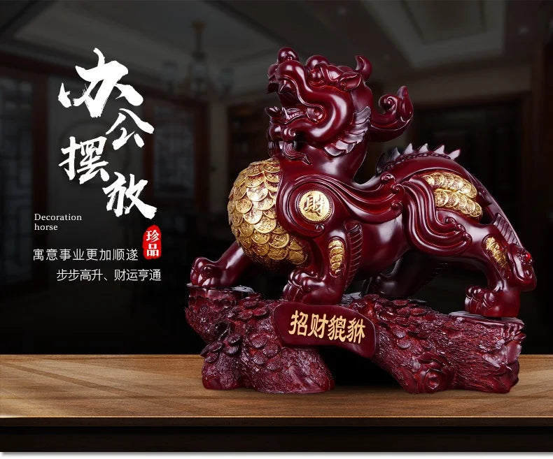 TOP Deco statue HOME Store company Recruit money ZHAO CAI GOOD luck Fortune PIXIU Dragon business Prosperity FENG SHUI talisman