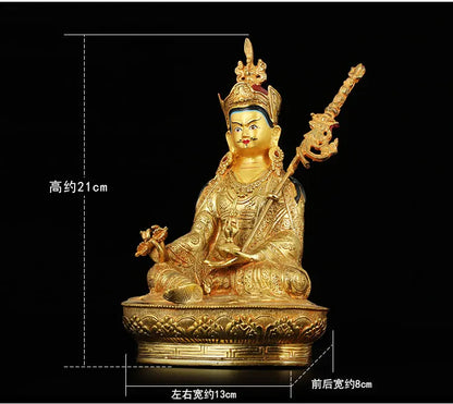 TOP GOOD # 8 inch HOME Money Drawing efficacious Talisman Buddhism gold Yellow Jambhala Zambala gold Buddha brass statue