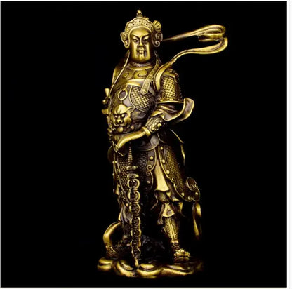 TOP GOOD A pair CAI SHEN -Bring in wealth GOOD LUCK HOME office TOP Money Drawing  Mascot # Mammon FENG SHUI Brass statue