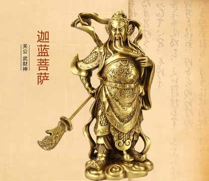 TOP GOOD A pair CAI SHEN -Bring in wealth GOOD LUCK HOME office TOP Money Drawing  Mascot # Mammon FENG SHUI Brass statue