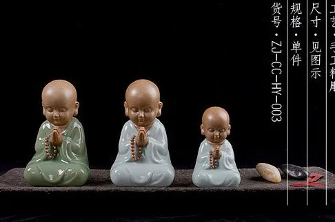 TOP GOOD ART WORK # OFFICE home Zen Buddhism Little Monk CHINA ROYAL Ge Yao RU YAO ware porcelain pottery ART