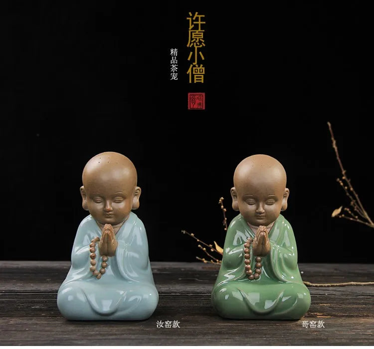 TOP GOOD ART WORK # OFFICE home Zen Buddhism Little Monk CHINA ROYAL Ge Yao RU YAO ware porcelain pottery ART