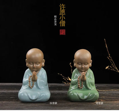 TOP GOOD ART WORK # OFFICE home Zen Buddhism Little Monk CHINA ROYAL Ge Yao RU YAO ware porcelain pottery ART