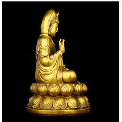 TOP GOOD Buddha figure HOME hall TOP  Protection Buddhism copper Guanyin Avalokitesvara buddha figure statue 28 cm