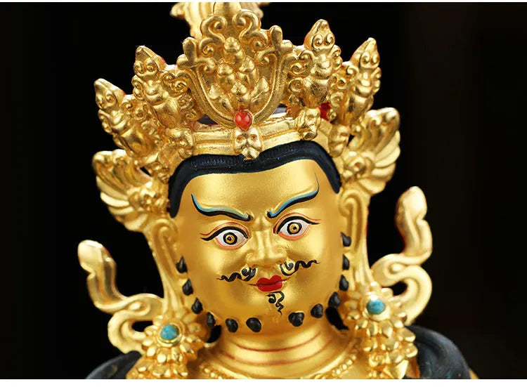 TOP GOOD Buddhism Greco-Buddhist efficacious Omnipotent God Gold-plated Yellow Jambhala fortune Mammon God Buddha brass statue