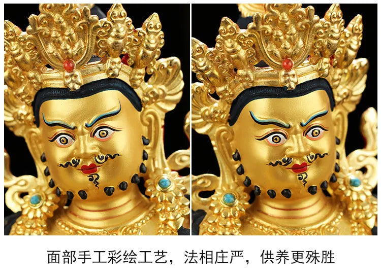 TOP GOOD Buddhism Greco-Buddhist efficacious Omnipotent God Gold-plated Yellow Jambhala fortune Mammon God Buddha brass statue