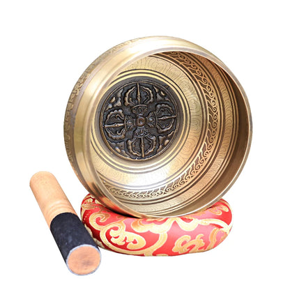 TOP GOOD  Buddhist articles # Practice of Tantric ritual # Tibetan Nepal Jin Gangchu practice Buddhism brass sound bowl -14.5CM