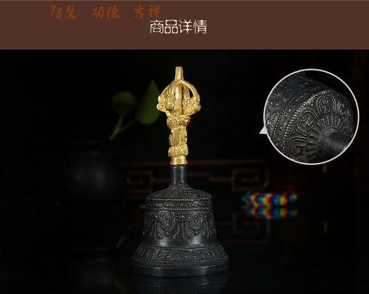 TOP GOOD  Buddhist articles Wholesale #HOME office  rite Vajra # Tibetan Buddhism ceremonies Jin Gangchu vajra bell statue