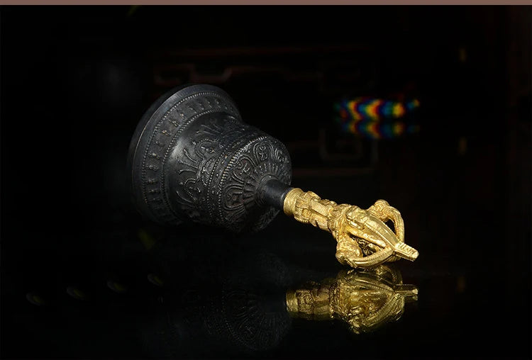 TOP GOOD  Buddhist articles Wholesale #HOME office  rite Vajra # Tibetan Buddhism ceremonies Jin Gangchu vajra bell statue