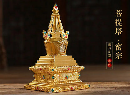 TOP GOOD Buddhist articles-efficacious HOME family Protection Talisman- 8 auspicious GOLD holder Holy water cup
