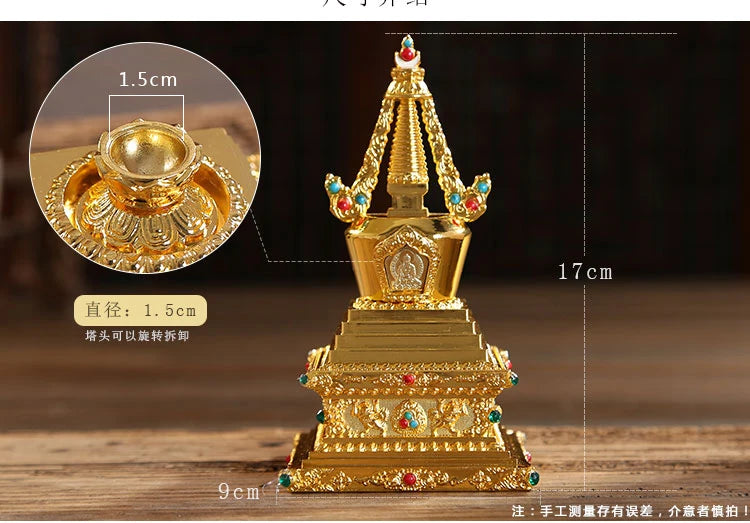 TOP GOOD Buddhist articles-efficacious HOME family Protection Talisman- 8 auspicious GOLD holder Holy water cup