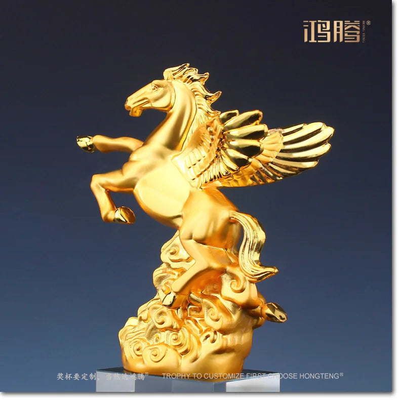 TOP GOOD  Custom Business gift -Home office company annual meeting  Mascot fortune HORSE crystal statue Trophy