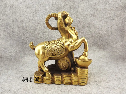 TOP GOOD Efficacious HOME family SHOP Talisman- TOP COOL animal wolf FENG SHUI Figurine wealth sheep FU RUYI statue