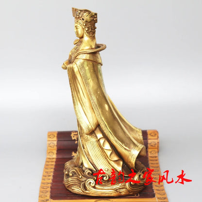 TOP GOOD  Family efficacious protective-Talisman Bless peace Mazu Goddess Matsu Collection copper statue Decoration