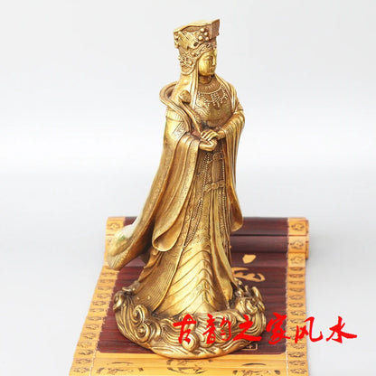 TOP GOOD  Family efficacious protective-Talisman Bless peace Mazu Goddess Matsu Collection copper statue Decoration