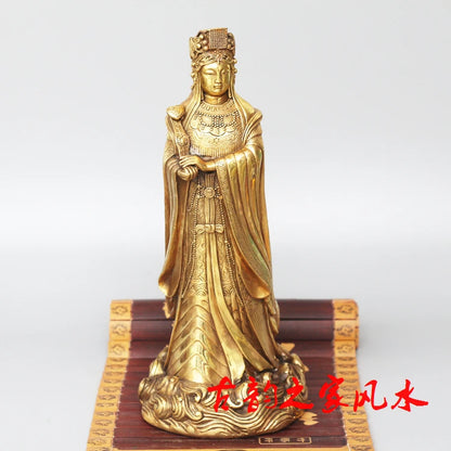 TOP GOOD  Family efficacious protective-Talisman Bless peace Mazu Goddess Matsu Collection copper statue Decoration