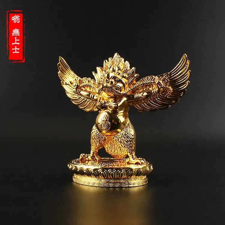 TOP GOOD  # Greco-Buddhist HOME OFFICE Talisman  family Protection # Nepal, Tibet, India Garuda Dhwaja Buddha statue  10CM tall