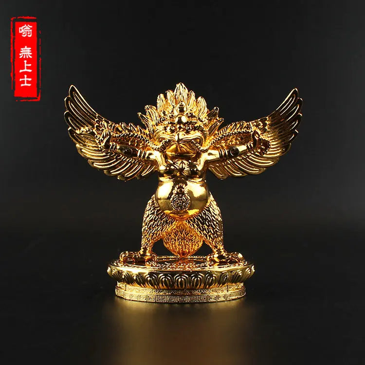 TOP GOOD  # Greco-Buddhist HOME OFFICE Talisman  family Protection # Nepal, Tibet, India Garuda Dhwaja Buddha statue  10CM tall