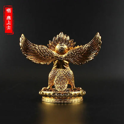 TOP GOOD  # Greco-Buddhist HOME OFFICE Talisman  family Protection # Nepal, Tibet, India Garuda Dhwaja Buddha statue  10CM tall