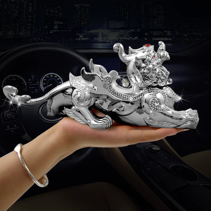 TOP GOOD # HOME OFFICE SHOP CAR TOP Talisman Protection # Money Drawing GOOD LUCK gold PI XIU Mythical dragon FENG SHUI statue