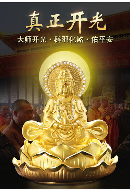 TOP GOOD # HOME OFFICE SHOP CAR  Talisman Protection # bless GOOD LUCK Safe High-grade gold Guanyin Buddha FENG SHUI statue