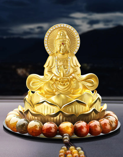 TOP GOOD # HOME OFFICE SHOP CAR  Talisman Protection # bless GOOD LUCK Safe High-grade gold Guanyin Buddha FENG SHUI statue