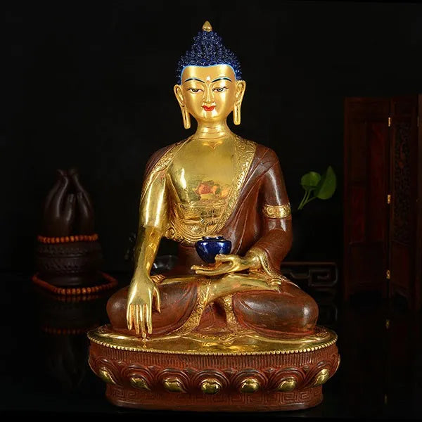 TOP GOOD  HOME Talisman   Protection # Tibetan Buddhism the Buddha Gilding brass statue  33CM