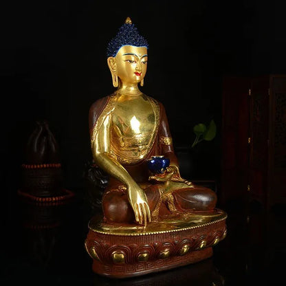 TOP GOOD  HOME Talisman   Protection # Tibetan Buddhism the Buddha Gilding brass statue  33CM