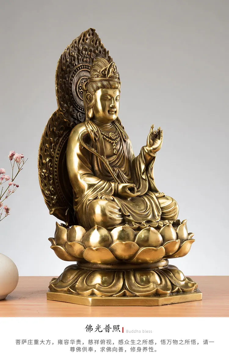 TOP GOOD HOME Temple Company Patron saint Buddhism GOOD LUCK Wisdom Buddha the Bodhisattva Manjusri WEN SHI PU SA  brass statue