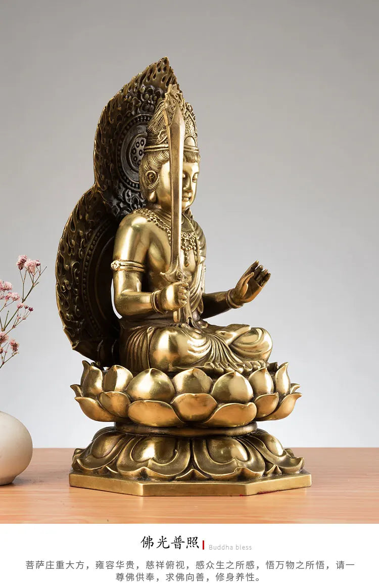 TOP GOOD HOME Temple Company Patron saint guardian GOD Buddhism GOOD LUCK Wealth Buddha Akashagarbha XU KONG PU SA brass statue