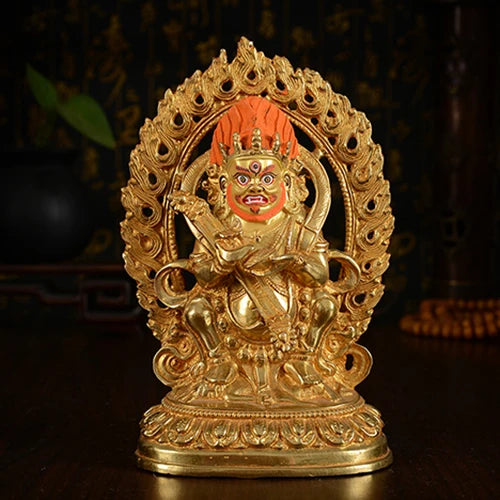 TOP GOOD  HOME family  Talisman Buddhism full Gilding Gold-plated Two arm Maha Gala Buddha statue