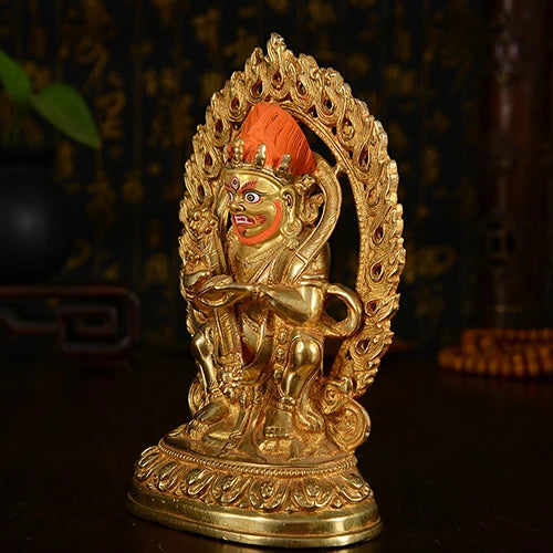 TOP GOOD  HOME family  Talisman Buddhism full Gilding Gold-plated Two arm Maha Gala Buddha statue